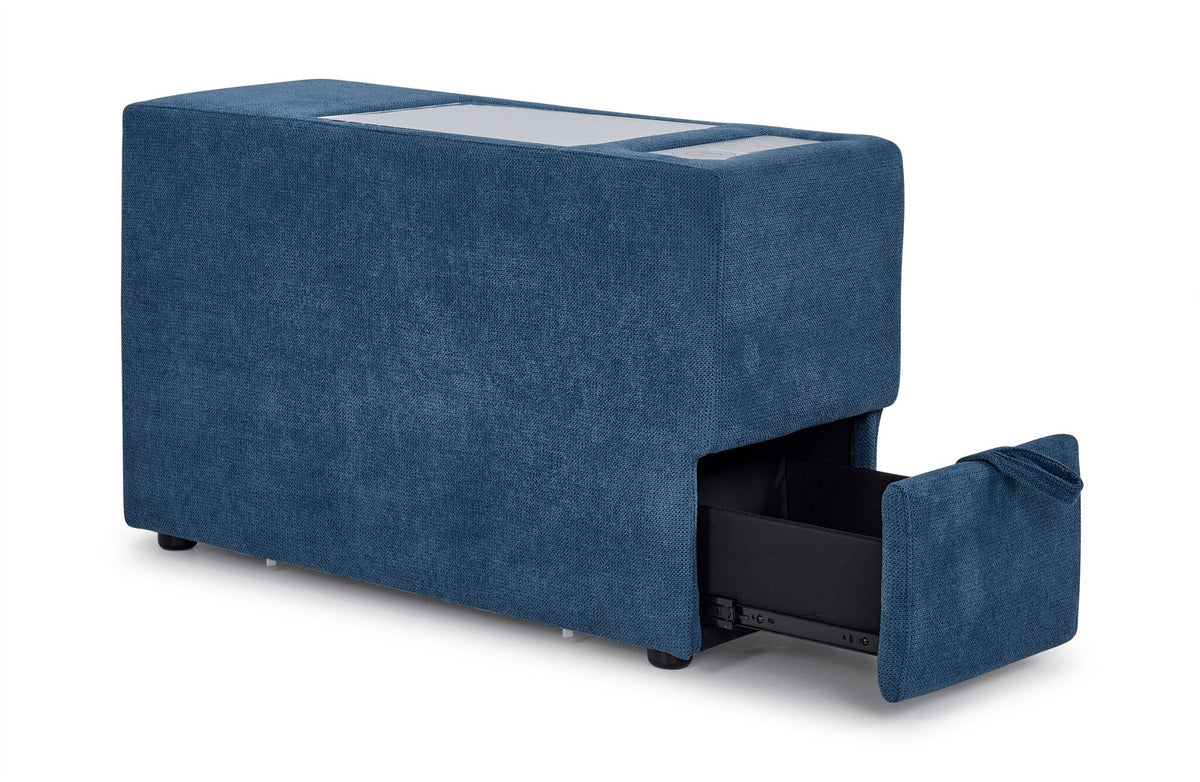 Feeling Connected - Connex 5-Piece Modular Sectional with Consoles - Blue