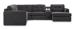 Feeling Connected - Connex 6-Piece Modular Sectional with Storage Console - Dark Grey
