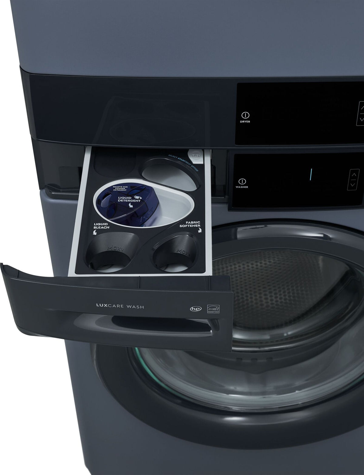 Electrolux Denim Blue Laundry Tower Single Unit Front Load Washer (5.1 Cu. Ft.) and Electric Dryer (8 Cu. Ft.) - ELTE730CAD