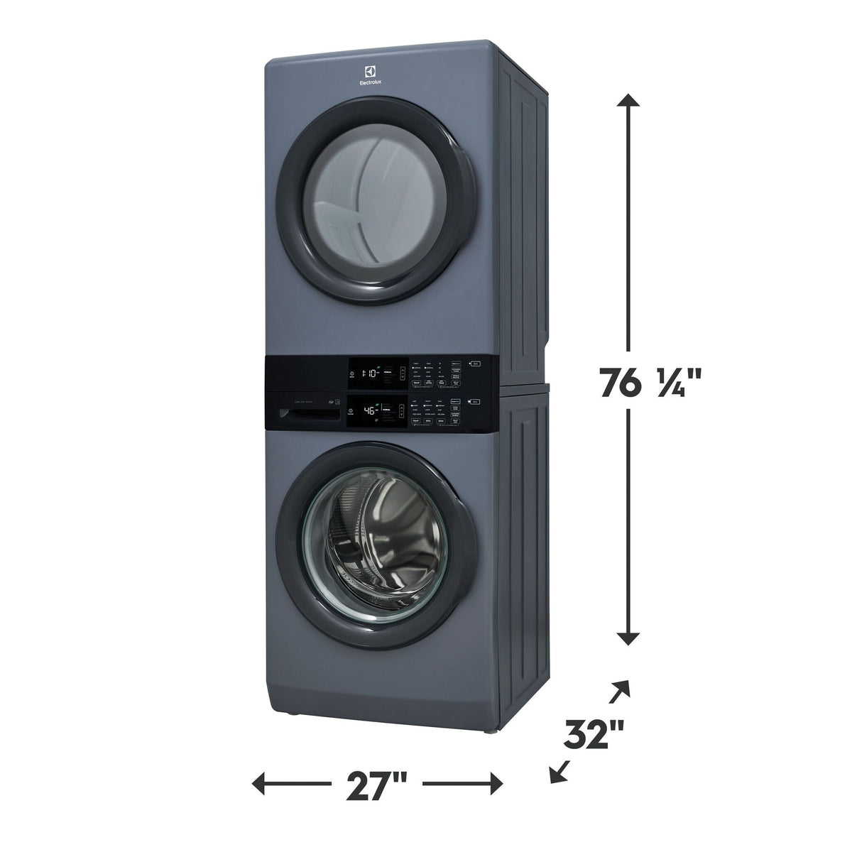 Electrolux Denim Blue Laundry Tower Single Unit Front Load Washer (5.1 Cu. Ft.) and Electric Dryer (8 Cu. Ft.) - ELTE730CAD