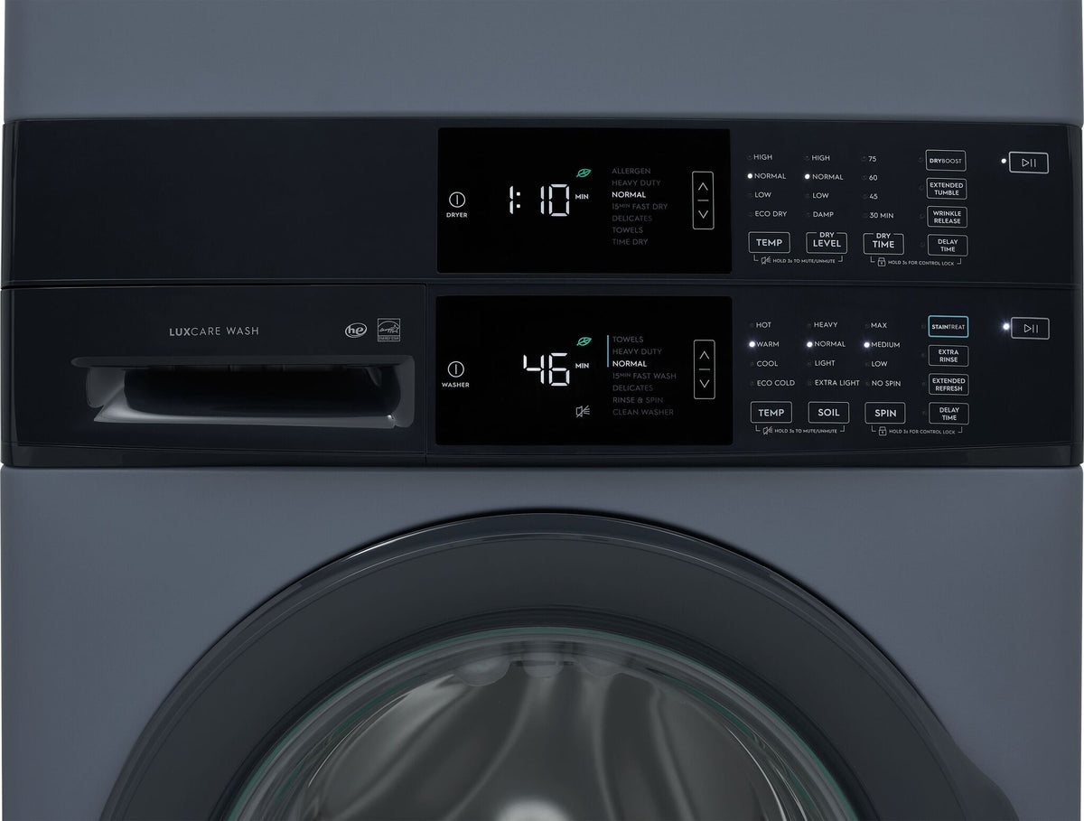 Electrolux Denim Blue Laundry Tower Single Unit Front Load Washer (5.1 Cu. Ft.) and Electric Dryer (8 Cu. Ft.) - ELTE730CAD