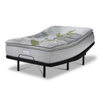 Beautyrest Max+ Valley Pillow Top Medium Queen Mattress and L2 Motion Pro Adjustable Base