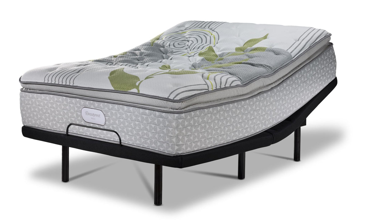 Beautyrest Max+ Valley Pillow Top Medium Queen Mattress and L2 Motion Pro Adjustable Base