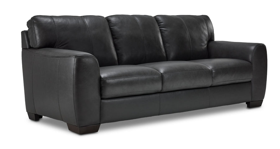 Halden Leather Sofa - Carbon Grey
