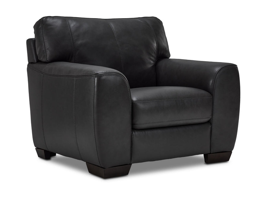 Halden Leather Chair - Carbon Grey