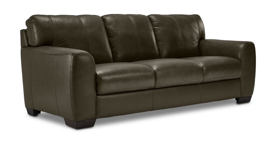 Halden Leather Sofa - Forest Green