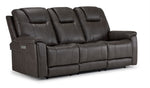 Matrix Triple Power Reclining Sofa and Loveseat Set - Smoke