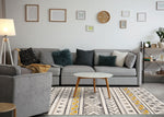 Golden Peaks 5'3" x 7'7" Tribal Area Rug - Grey, Yellow