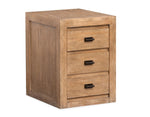 Plum Creek Sierra Brown filing cabinet with three drawers, casters and oil-rubbed bronze hardware