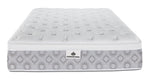 Front view of the Kingsdown Quinlan Plush Euro Top California king mattress with a tufted surface and patterned border