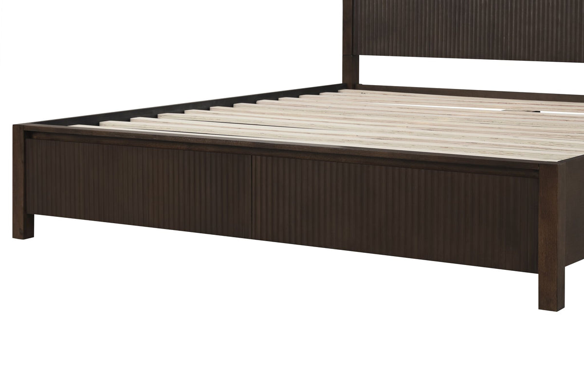 Reed 3-Piece King Storage Bed - Dark Walnut