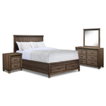 Rossco 6-Piece King Storage Bedroom Package - Rustic Oak