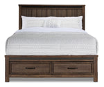 Rossco 3-Piece King Storage Bed - Rustic Oak