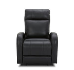 Stratus Leather Dual Power Swivel Glider Recliner - Charcoal