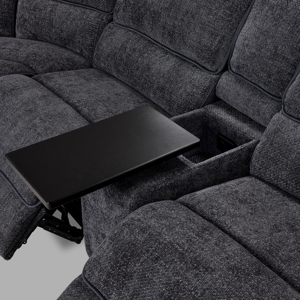 Vandelay 6-Piece Dual Power Reclining Sectional with Console and Reclining Armless Chair - Blue