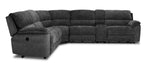 Vandelay 6-Piece Dual Power Reclining Sectional with Console and Reclining Armless Chair - Grey