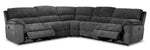 Vandelay 5-Piece Dual Power Reclining Sectional - Grey