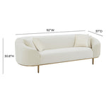 Turni Velvet Sofa - Cream