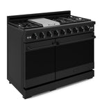 Thor Kitchen Black Stainless Steel Freestanding Professional Double Oven Gas Range|Gordon Ramsay Series (7 cu.ft.) - RSG48EB