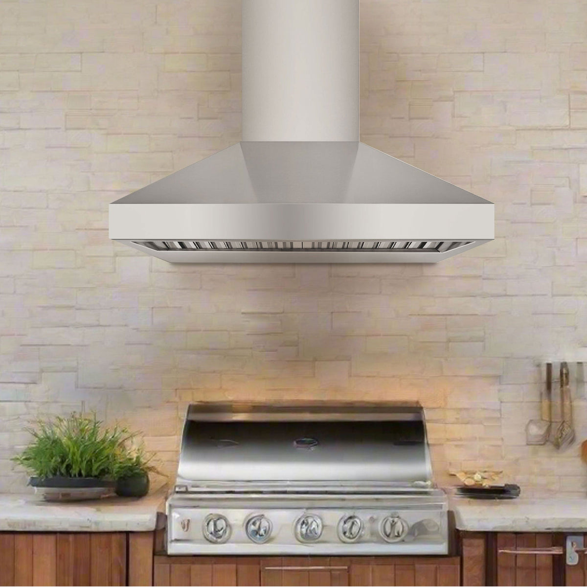 VICTORY Stainless Steel 42-Inch 1200 CFM Wall Mount Range Hood for Outdoor BBQ - Twister-BBQ-42