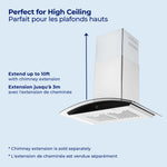 Hauslane Stainless Steel Chef 36" Convertible Wall-Mounted Range Hood - WM-639SS-36