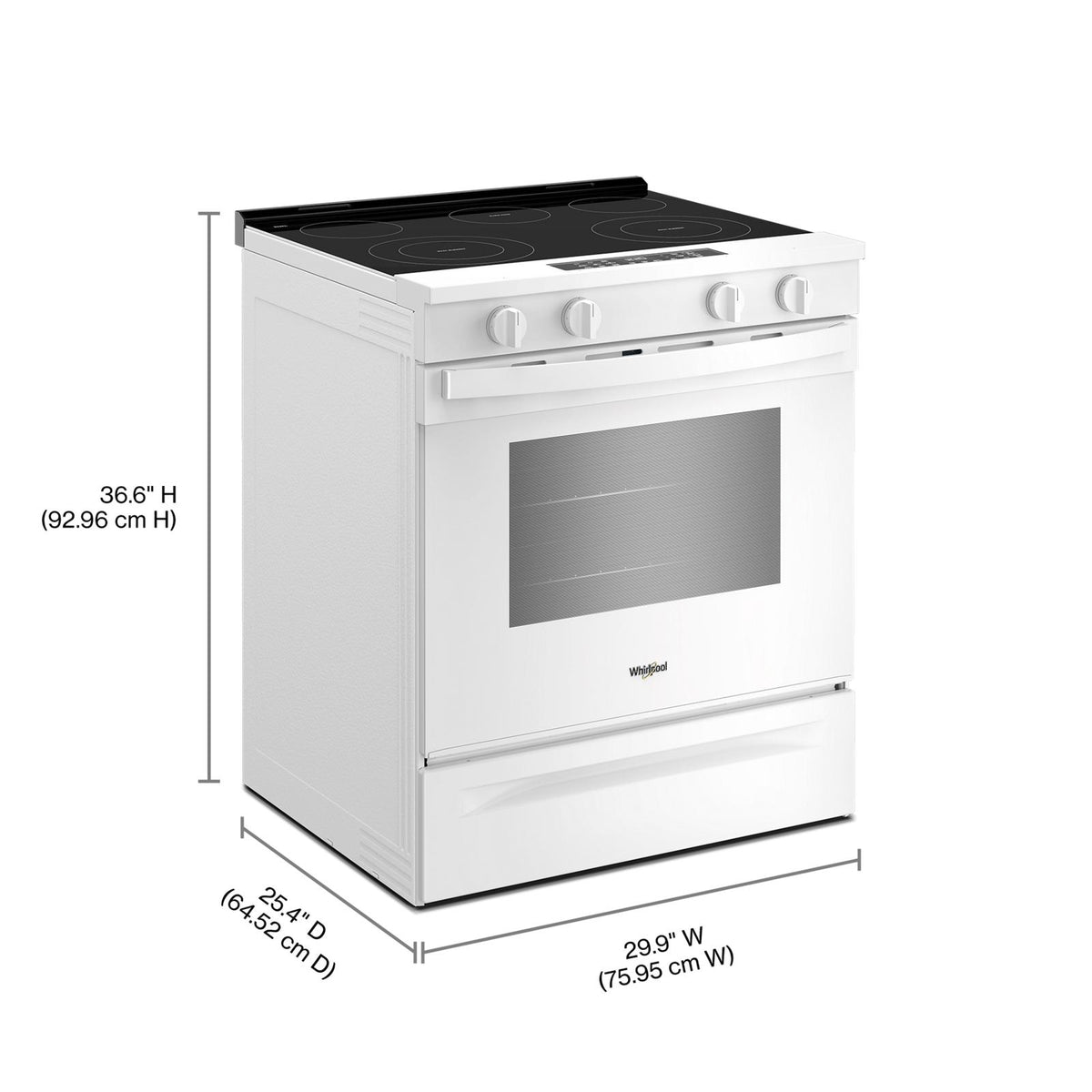 Whirlpool White Slide-In Smart Electric Convection Range (5.3 Cu. Ft.) - YWSES4530TW