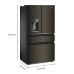 Whirlpool 36" 22.0 Cu. Ft. Black Stainless Steel Counter-Depth 4-Door French Door Refrigerator – WRMC5036RV