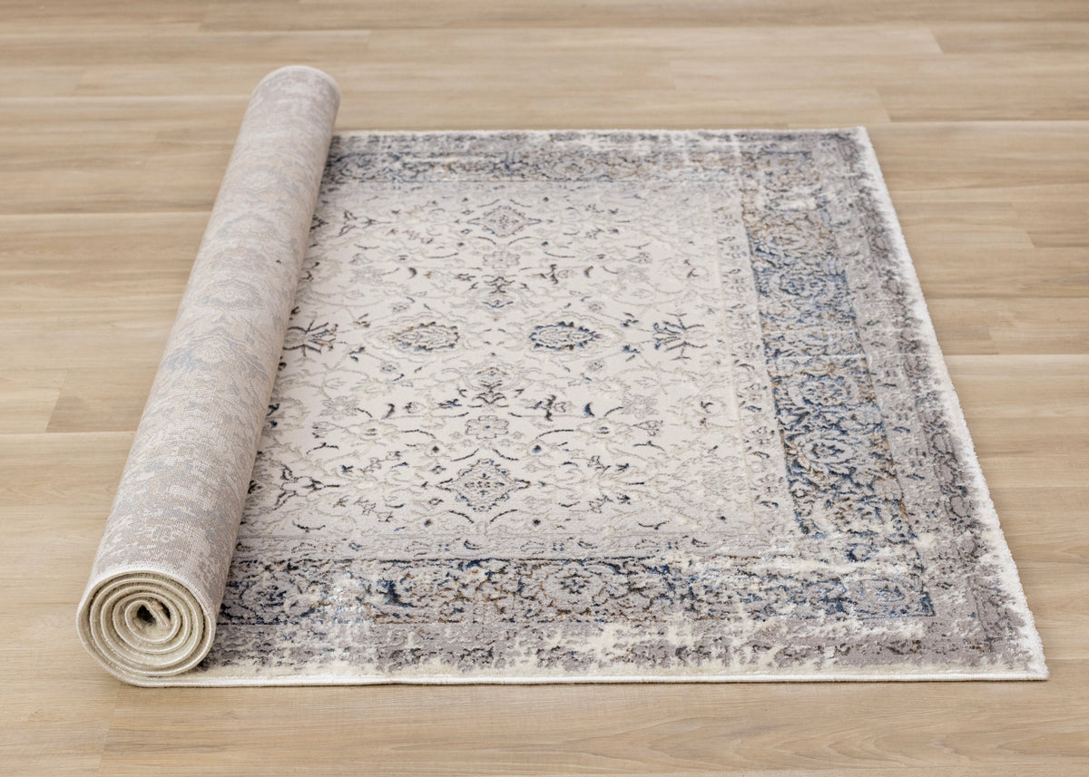 Chateau Charm 5'3" x 7'7" Elegant Classic Area Rug - Grey, Beige