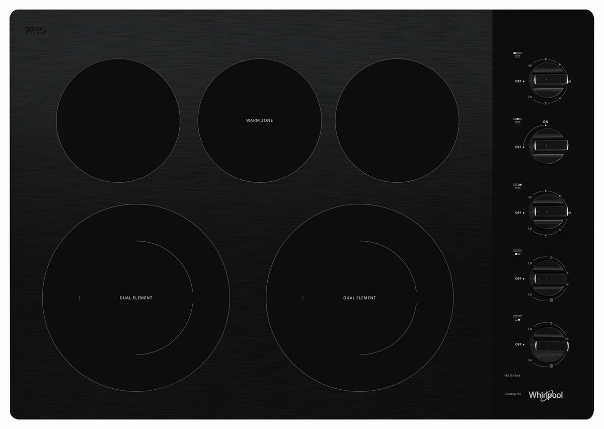 Whirlpool Black 30" Electric Cooktop - WCE77US0HB