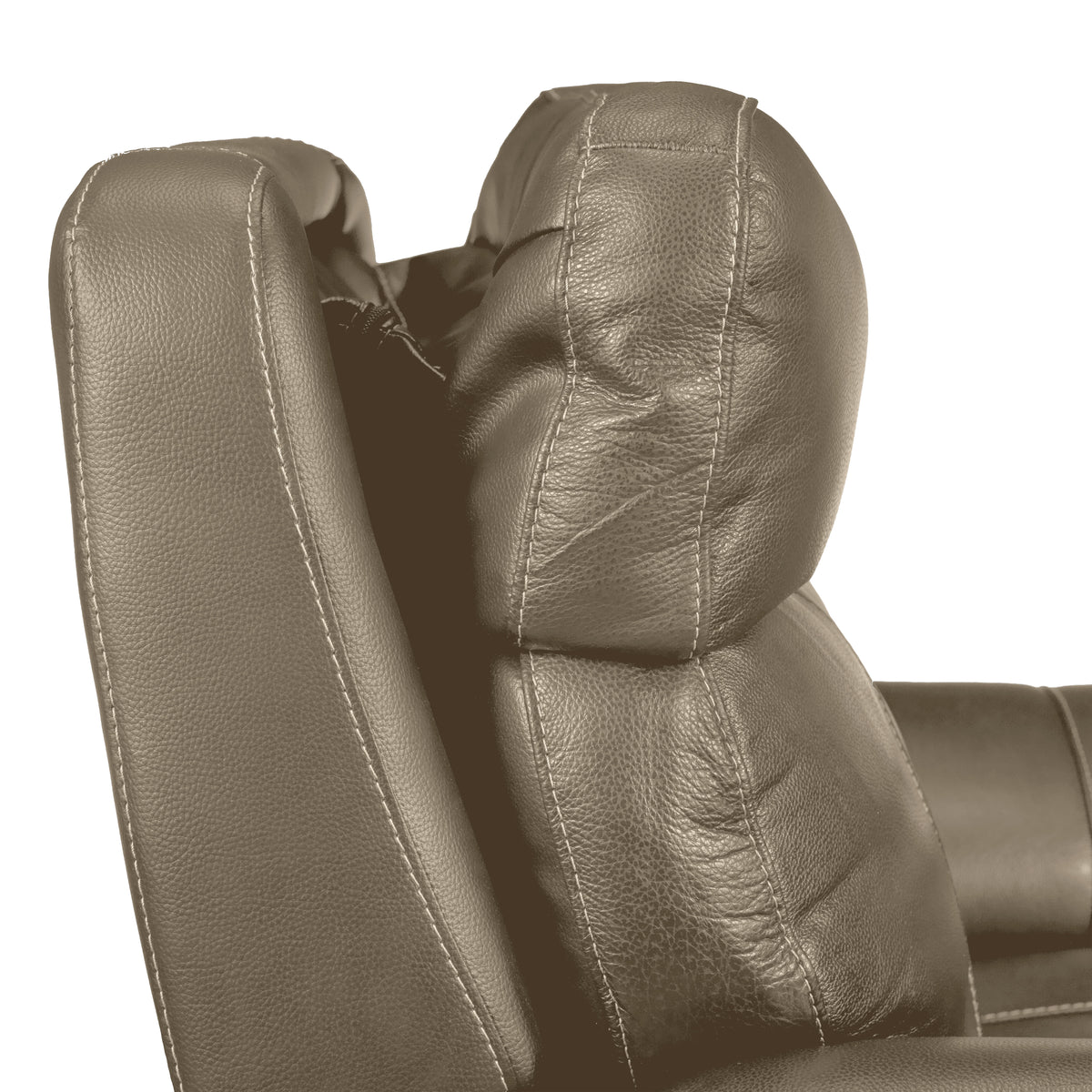 Stallion Leather Dual Power Reclining Sofa - Pebble