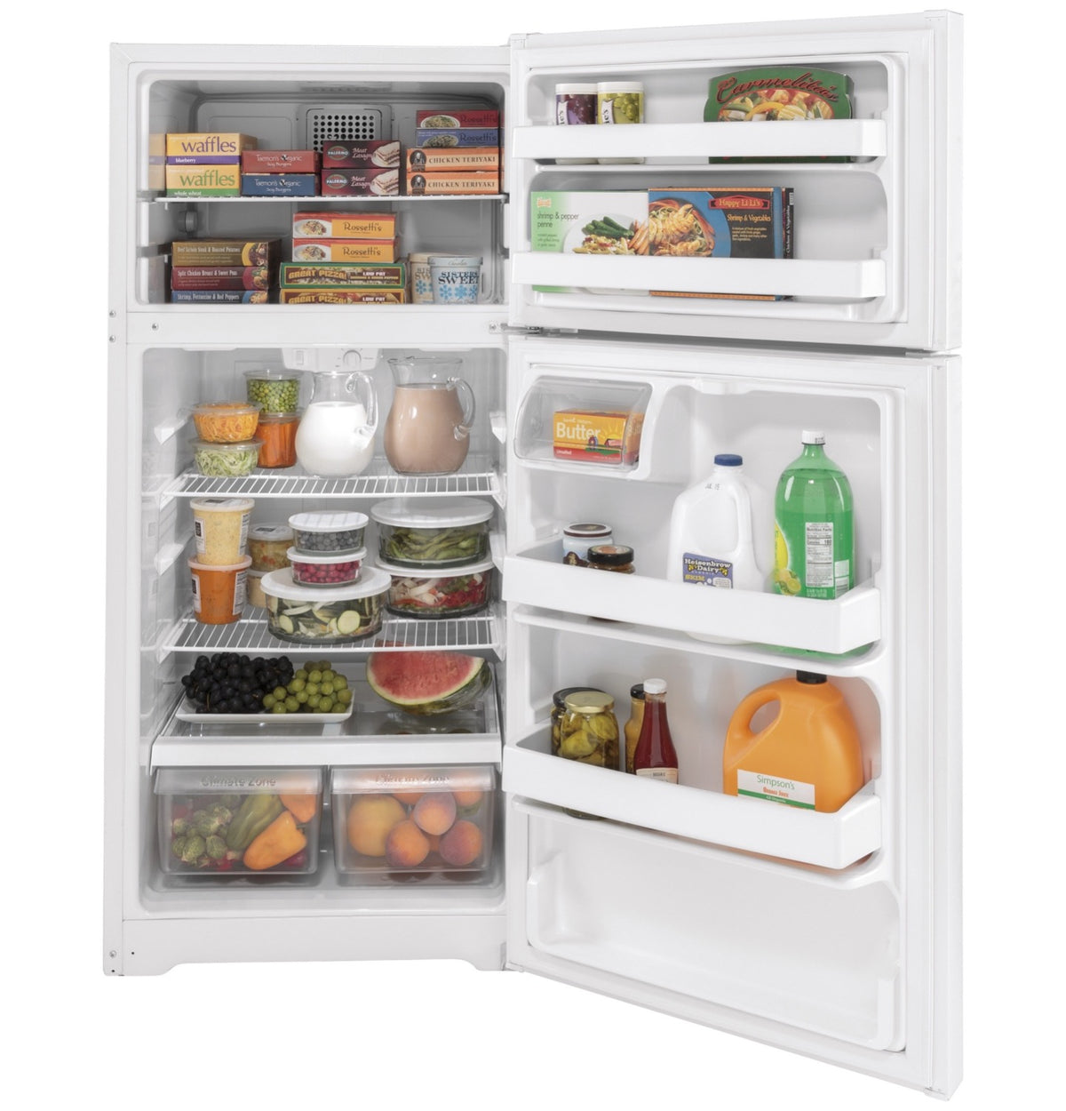GE 28" 15.6 Cu. Ft. White Top-Freezer Refrigerator - GTE16DTNRWW