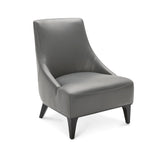 Marquise Leather Slipper Chair - Light Grey