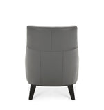 Marquise Leather Slipper Chair - Light Grey