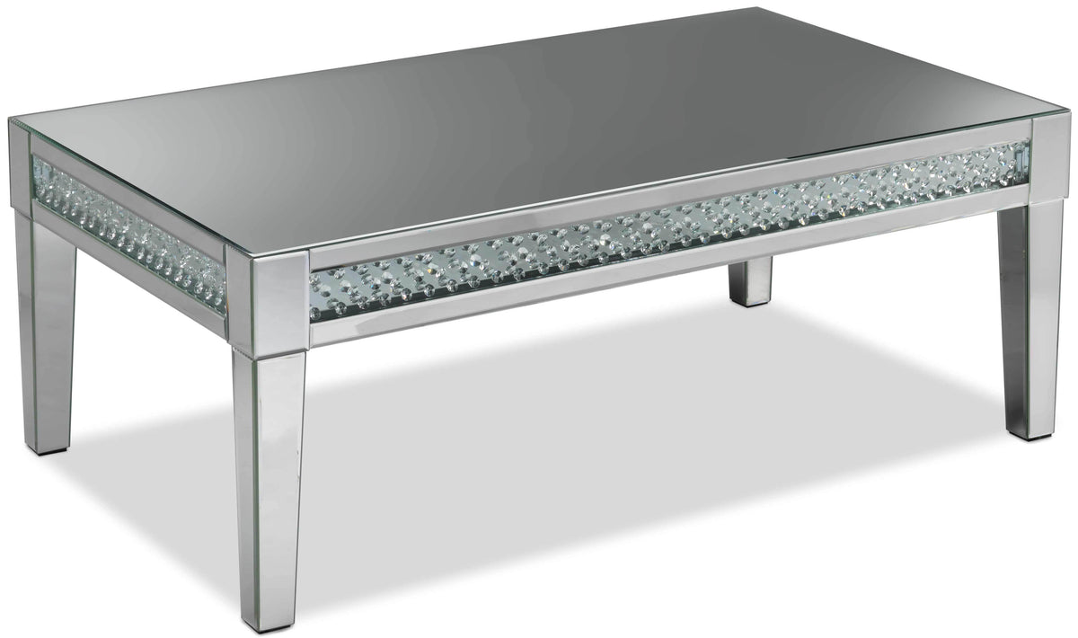 Aria Coffee Table and Two End Tables - Mirrored Glass
