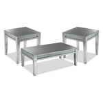 Aria Coffee Table and Two End Tables - Mirrored Glass