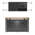 Ready-to-assemble 3/4 Door Wall Gearbox - Hammered Granite Storage Solution