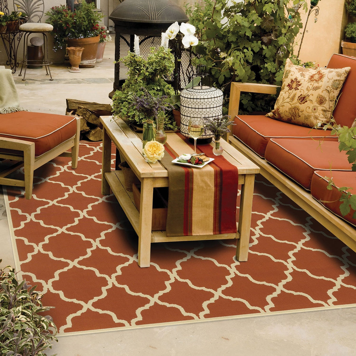 Calypso 4770D Lattice Indoor/Outdoor Area Rug (6'7" x 9'6")