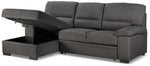 Tessaro Pop-Up Sofa Bed with Left-Facing Chaise - Charcoal