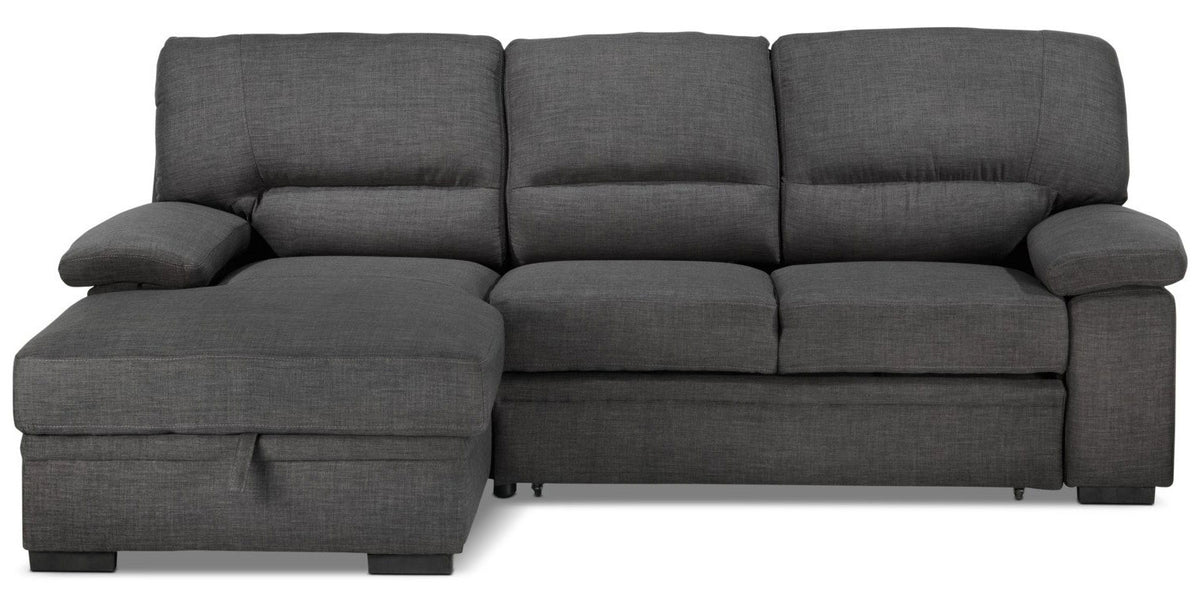 Tessaro Pop-Up Sofa Bed with Left-Facing Chaise - Charcoal