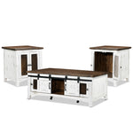 Pueblo Coffee Table and Two End Table Set - White