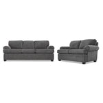 Calliope Sofa and Loveseat Set - Smoke