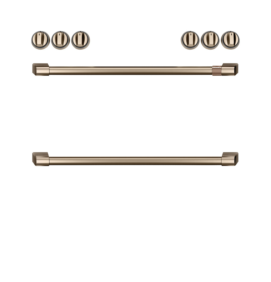 Café™ Brushed Bronze Front Control Induction Knobs and Handles Set - CXFCHHKPMBZ