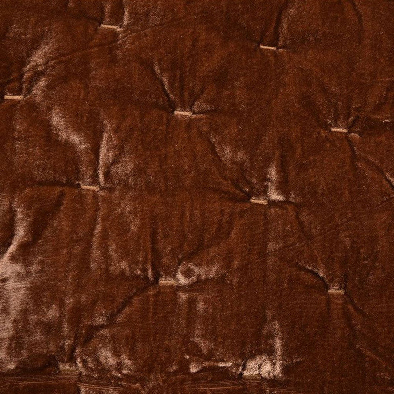 Sierpnia Silk Look Velvet Queen Quilt - Copper Brown