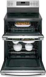 GE Stainless Steel Freestanding Electric Convection Double Oven Range (6.6 Cu. Ft.) - JCB865SJSS